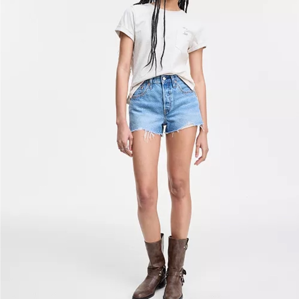 Levi 501 Blue Denim Shorts